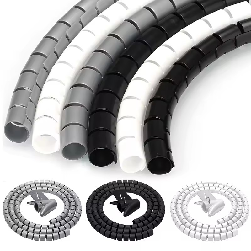 Cable Lock Flexible - 2 m flexibele spiraalkabel draadbeschermer kabelorganizer
